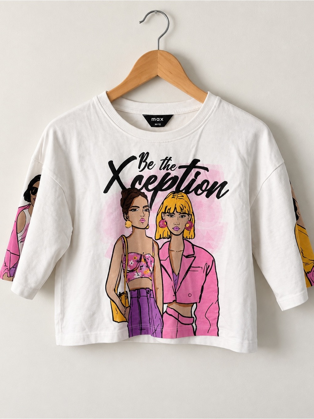 Max “Be the Exception” Graphic Cropped Sweatshirt – Size M / 12